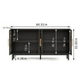 thumbnail image 2 of GOLDEN MEMORIES 60 Inch Vintage Sideboard Buffet Cabinet with Storage, Black Accent Cabinet with 4 Glazed Painting Glass Doors, Morden 4-Door Art Buffet Table Coffee Bar Storage Cabinet, 2 of 14