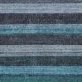 thumbnail image 3 of HomeRoots 623251 10 x 14 ft. Teal, Blue & Gray Striped Washable Transitional Indoor & Outdoor Rectangle Area Rug, 3 of 9