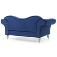 thumbnail image 4 of Passion Furniture Wilshire 75 in. Blue Velvet 3-Seater Sofa with 2-Throw Pillow, 4 of 5