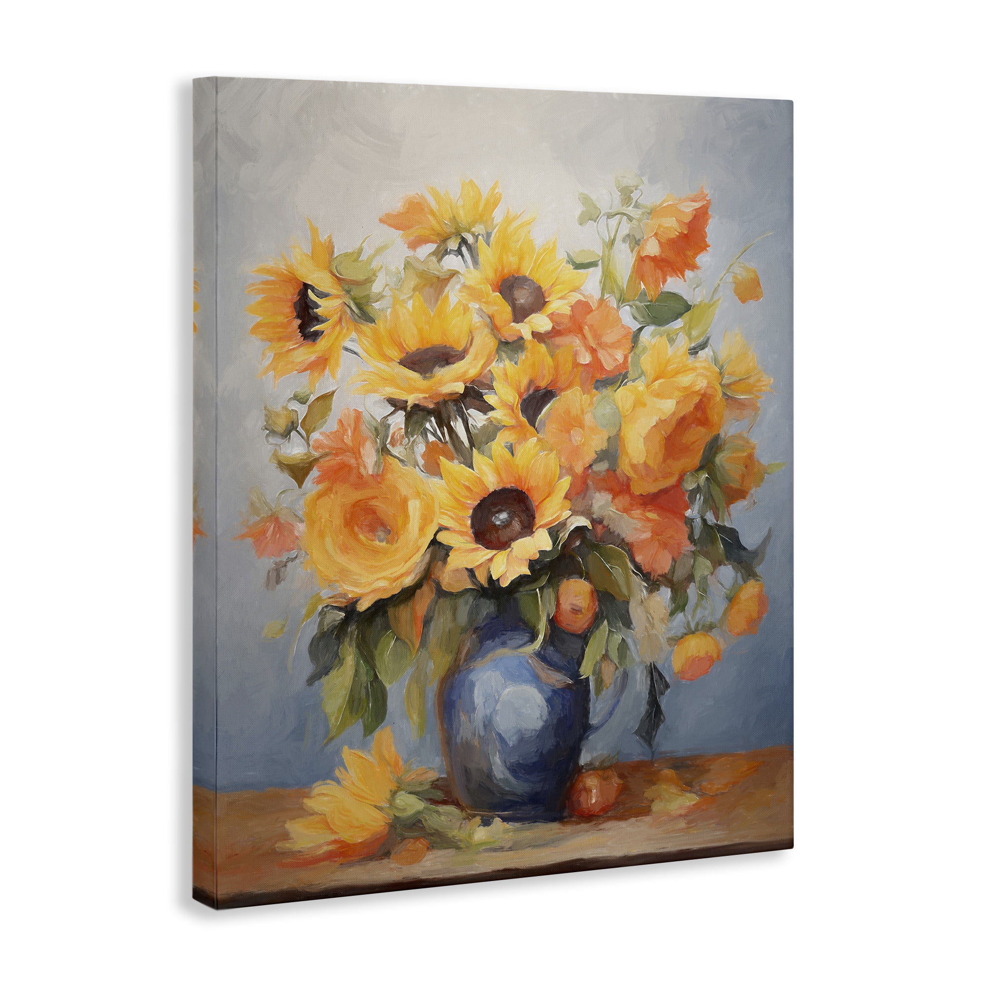 Stupell Industries Sunflower Medley Vase Botanical & Floral Painting Gallery Wrapped Canvas Art Print Wall Art, 30 x 40