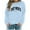 Sky Blue, variant on Hauaitttt Womens Casual Letter Print Crewneck Pullover Hoodless Sweatshirt Fall Long Sleeve Sweatshirts Top Blouse 05 Fall Tunic Fall Outfit Cute Top Hooded Sweatshirt Women Binding Athletic Hoodies