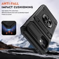 thumbnail image 5 of Dteck Card Holder Case for iPhone 11,Shockproof Silicone + PC Case Ring Stand Heavy Duty Drop Protection Wallet Cover for iPhone 11,Black, 5 of 7