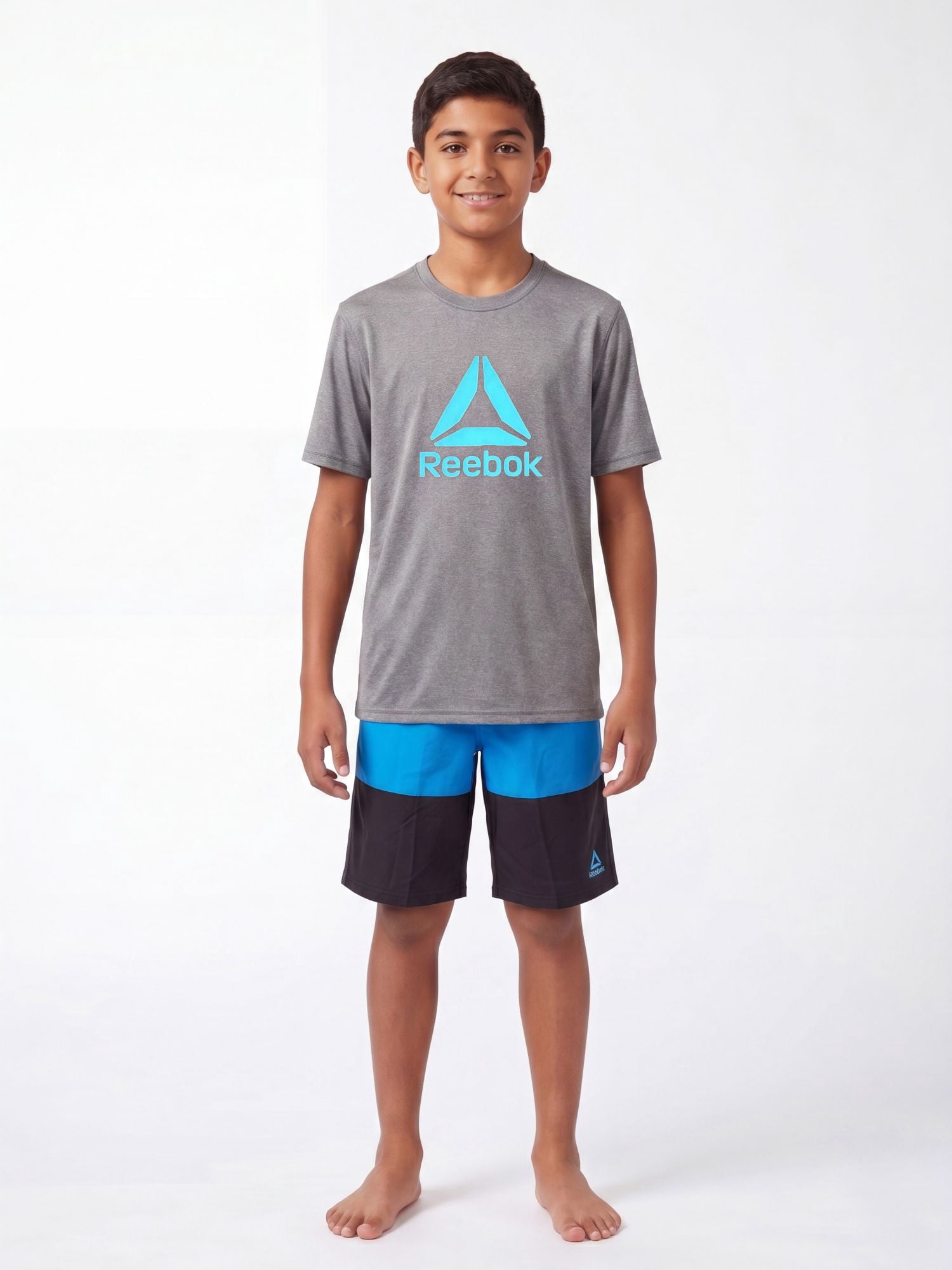 Reebok Boys Short Sleeve Rashguard with UPF 50+ Protection, Sizes 4-18