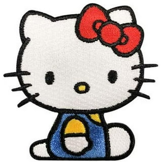 HELLO KITTY HUG, Officially Licensed, Iron-On / Sew-On, Embroidered PATCH -  3 x 3.5 