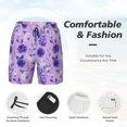 thumbnail image 3 of Honeii Violet Print Men's Swim Shorts,Mens Swim Trunks,Breathable Mesh Beach Shorts for Swimming,Surfing, and Beach Activities-Small, 3 of 6