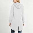 thumbnail image 5 of Stralyhd Women's Zip Up Hoodies Oversized Long Tunic Sweatshirts Casual Long Sleeve Holiday Gift 2026 Fall Hoodie Jacket Coat White L, 5 of 7