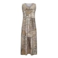 thumbnail image 4 of Lenago Robes Maxi Grande Taille pour Femmes 2023 Femmes Décontracté Grande Taille Imprimé Col en V Poches Sans Manches Robe Maxi Longue Robes d'Été de Plage en Liquidation, 4 of 8
