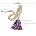 thumbnail image 2 of Collar Decorativo de suéter Qarigey para Mujeres y Hombres con Borla y cuentas color beige, 2 of 6