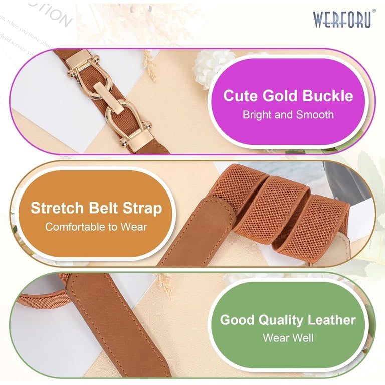 4 Women Skinny Belt for Dresses Retro Stretch Ladies Waist Belt Plus Size Women Skinny Belt for Dresses Retro Stretch Ladies Waist  main image 4