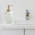 thumbnail image 4 of de jabón de cerámica, bomba manual con capacidad para 250ml, botella de loción elegante con patrón de mármol líquido para loción de champú Blanco BLESIY botella dispensadora de jabón, 4 of 8