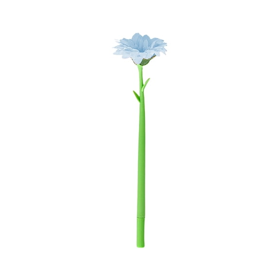 1 Pcs Ballpoint Pen,9.84“ Flowers Shaped Pen,Cute Floral Stationery Pen for Daily Writing,Friends Present,Festival Gifts,Party Favor,Blue
