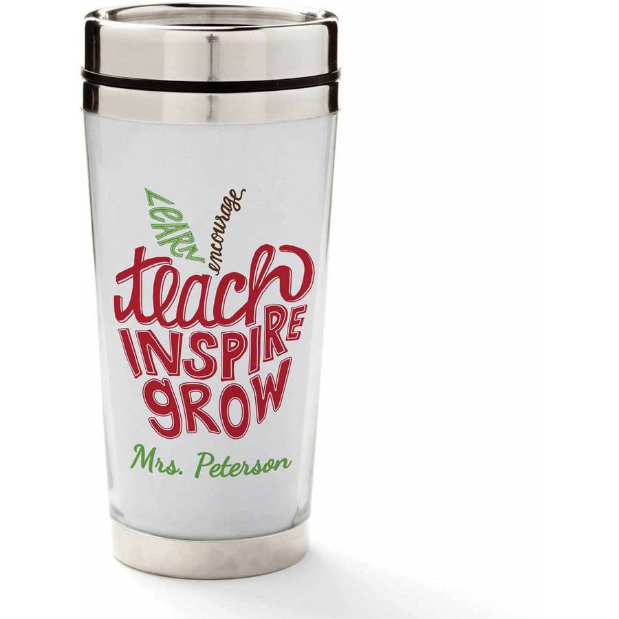 Personalized Teacher Travel Coffee Mug Teach, Inspire, Grow