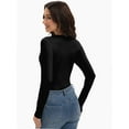 thumbnail image 2 of Womens Square Neck T Shirts Long Sleeve Tops Fitted Tees, 2 of 6