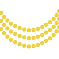 Uxcell Pom Pom Garland Decorative Hanging Banner Felt Balls for Halloween Thanksgiving Christmas Wedding Birthday Yellow 8.2 Feet