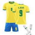 thumbnail image 1 of BrasilienHemGultröjaSetBarnVuxnaFotbollströjaTräningströjaNo.9G.JESUS, 1 of 2