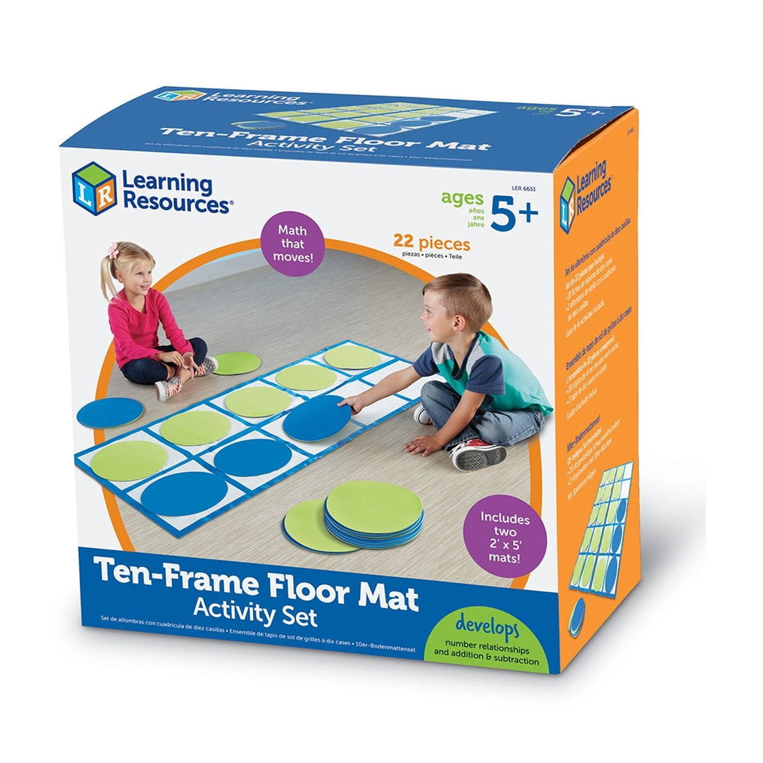 Learning Resources 10-frame Floor Mat Activity Set, Math Games, Ages 5+