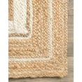 thumbnail image 3 of Tana Natural Braided Jute Rug with White Border – Handwoven 100% Natural Jute, Durable & Soft Carpet for Living Room, Bedroom, or Dining Area – 6' x 9', 3 of 4