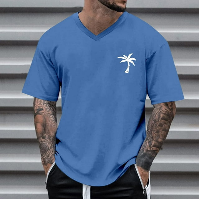 Blusas y camisas de manga corta con cuello en V para hombre, camisetas deportivas de manga corta con cuello en V, camisetas deportivas de trabajo, camisetas de verano para hombre, blusas de manga cort