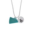 thumbnail image 2 of Delight Jewelry Acrylic 1.25" Teal Megaphone Silvertone Script Initial Disc - & - Charm Necklace, 20"+3", 2 of 4