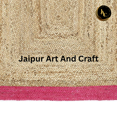 thumbnail image 4 of Jaipur Art And Craft Pink Beige Border Jute Area Rug Rectangle Hand Braided Carpet (10x13 Sq ft), 4 of 5