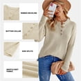 thumbnail image 3 of Aleumdr Women Button Neck Sweater Long Sleeve Chunky Oversized Fall Tunic Sweaters 16 18, 3 of 9