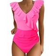 thumbnail image 1 of MHFRRA Womans Swimsuit Women's Swimsuits Cute Bathing Suit Ruffle V Neck Swimwear L, 1 of 9
