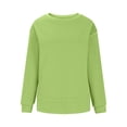 thumbnail image 3 of Lovzfmll Ladies Tops and Blouses, Womens Long Sleeve Round Neck Shirts Basic Tee Fall Tops Outfits Loose Causal Clothes Capless Solid Color Fashion Commuting Fallow Comfort Jacket Green L, 3 of 5