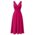 thumbnail image 7 of YuXingFu Cotton Dresses for Women Plus Size Maxi V-Neck Plus Size Womens Dress Sleeveless Flowy Long Casual Summer Hot Pink M, 7 of 7