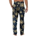 thumbnail image 4 of Fabrcox Christmas Home Pajamas Bottoms for Men Christmas Snowflake Printed Drawstring Pj Pants with Pockets Casual Elastic Waist Straight Leg Lounge Bottoms, Navy M, 4 of 6