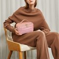 thumbnail image 1 of Estuche de maquillaje para mujer Cuero de PU portátil con divisores/manija/cremallera para hombres/mujeres, 1 of 8