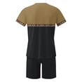 thumbnail image 5 of YanHoo Men's Casual Short Sleeve T Shirts and Shorts Sets Summer Beach Vacation 2 Piece Outfit Color Block Printed Lounge Workout Tracksuit Black,XL, 5 of 6