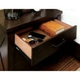 thumbnail image 2 of Rustic Style Solid Wood Bedside Table With Dark Walnut Finish And 3 Drawers Black Pulls 3 Cabinet In Walnut, Pull Handles, 2 of 3