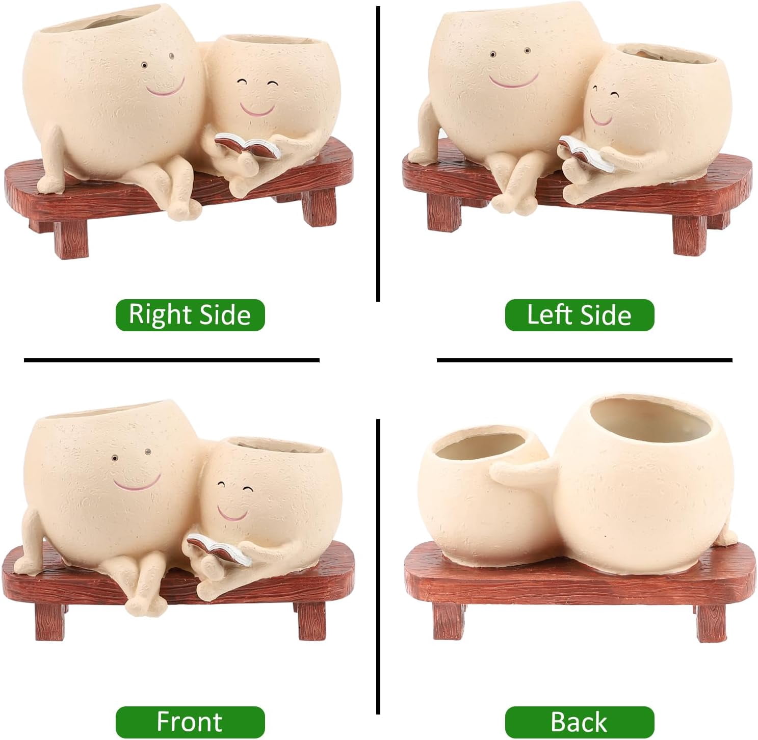 Senya Smiley Face Planter Pots for Plants, Indoor Outdoor Unique Chair Flower Pots, Modern Lady Head Vase Girl Face Planter 7.1x3.2x4.7in