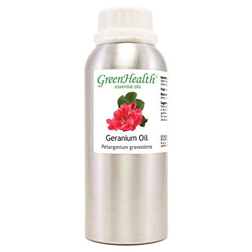 Geranium Essential Oil - 8 fl oz (237 ml) Aluminum Bottle w/Plug Cap - 100% Pure - GreenHealth