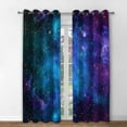 thumbnail image 2 of Galaxy Blackout Curtain Outer Space Nebula Universe Stars Starry Sky Night Dark Blue Printed Grommet Window Drapes Galaxy Decor for Kids Bedroom Living Room 2 Panel Set, 42"x63", 2 of 6