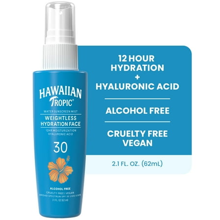 Hawaiian Tropic Weightless Hydration Water Mist for Body SPF 30, 5.2 oz.