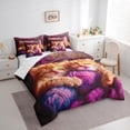 thumbnail image 3 of Feelyou Cute Sleeping Kitten Bedding Comforter Set 7pcs, Kawaii Cat King Bedding Sets, Cartoon Animal Theme Bed Sheets, Ultra Soft Bedroom Decor, 3 of 7
