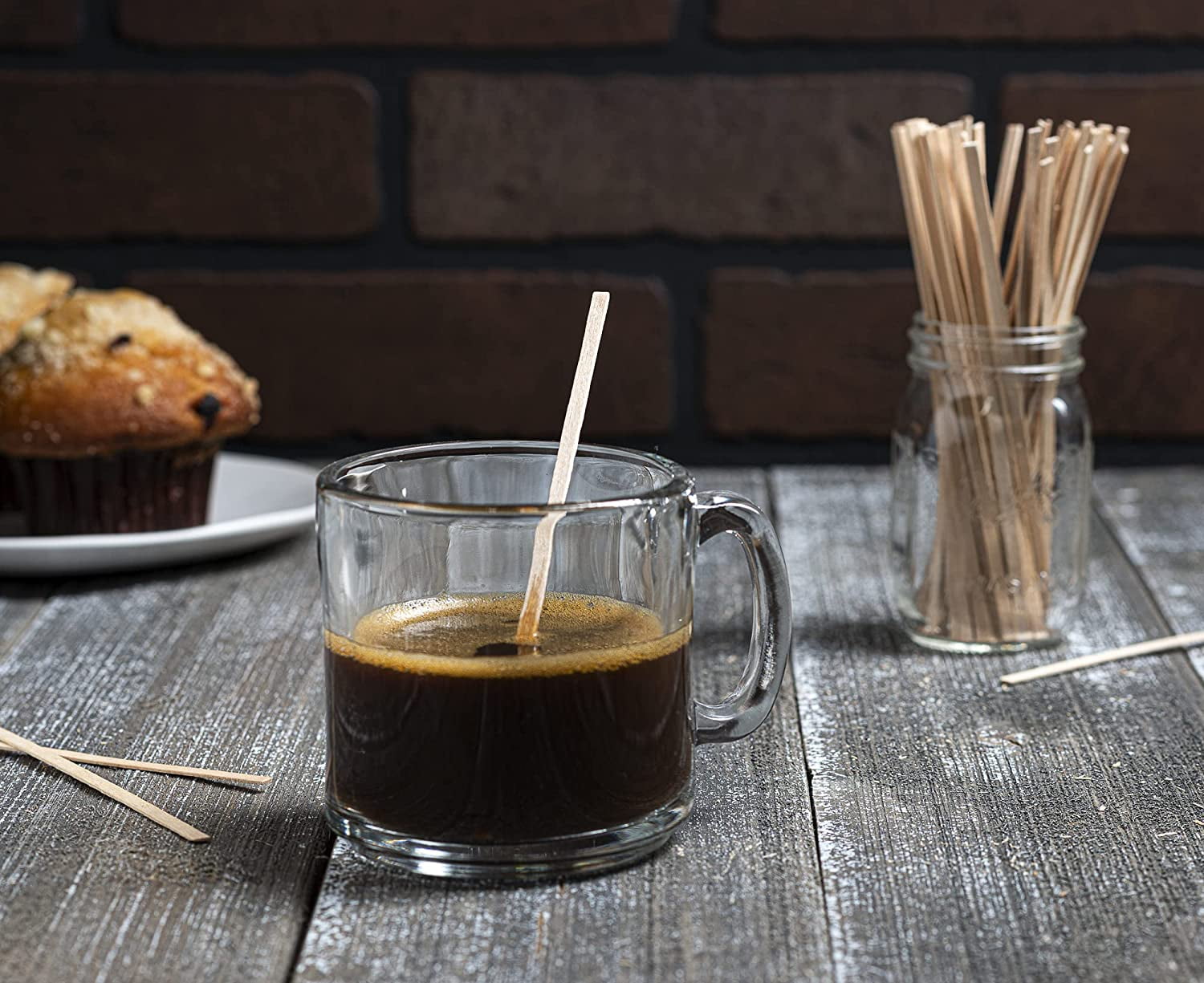 Fill 'n Brew Wood Coffee, Tea & Beverage Stirrers (5.5 length, 500 count):  2 Pack / 1000 stirrers