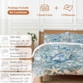 thumbnail image 6 of 3 Piece Blue Crab Coastal Duvet Cover Set Full Size,Microfiber Comforter/Quilt Cover with Corner Ties and 2 Pillowcases,Summer Beach Nautical Starfish Coral All Season Bedding with Zipper Closure, 6 of 8
