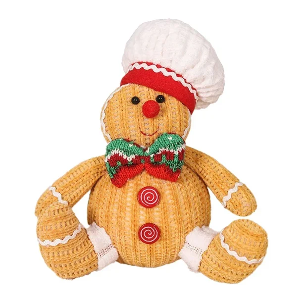 Muñeco de jengibre de felpa, colgante de árbol de Navidad para hombre de jengibre, adorno colgante para árbol de Navidad, decoración colgante para interiores, 1 ud.(B