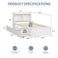 thumbnail image 5 of Twin Trundle Bed with Storage Headboard, UHOMEPRO White Trundle Bed Frame for Kids Girls Boys, Twin Bed with Trundle, No Box Spring Needed, 5 of 6