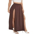 thumbnail image 2 of Womens Plus Size High Waist Waisted Double Split Long Maxi Skirts Beach Party Skirts, 2 of 6