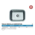thumbnail image 2 of Fregadero Tarja Submontar 1 Tina Acero Inox C/kit Mezc Prem, 2 of 5