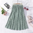thumbnail image 4 of Girls Floral Print Long Skirt Bohemian Style A-Line Maxi Skirts for Summer Vacation Beach Casual Outfit, 4 of 7