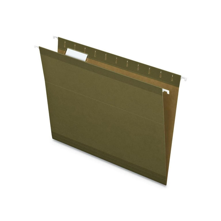 Earthwise by Pendaflex 100% Recycled Colored Hanging File Folders, Letter Size, 1/5-Cut Tabs, Green, 25/Box Earthwise by Pendaflex 100% Recycled Colored Hanging File Folders, Letter Size, 1/5-Cut Tabs, Green, 25/Box