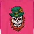thumbnail image 2 of Instant Message - Leprechaun Skull - Men's Crew Neck Fleece Pullover, 2 of 5