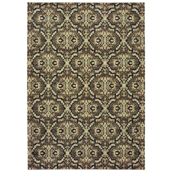 Moretti Westside Area Rug 4927K Brown Angled Diamonds 3' 10" x 5' 5" Rectangle