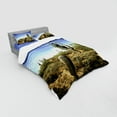 thumbnail image 2 of Ambesonne Landscape Bedding Set 4 Pcs, Cactus Spined Leaves, Queen, Blue Green, 2 of 2