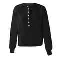 thumbnail image 4 of SGMVNU Sweaters for Women, Womens V Neck Long Sleeve Sweatshirts Half Button Soft Knit Lightweight Pullover Fashion Fall Clothes Black M, 4 of 4
