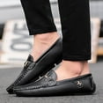thumbnail image 5 of Men's Casual Loafers Slip On Leather Shoes Lightweight Driving Shoes Moccasins Classic Penny Loafer Flats Boat Shoes, 5 of 10